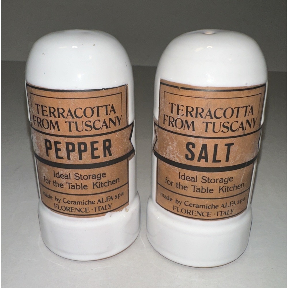 Terracotta Salt and Pepper Shakers Ceramiche ALPHA spa FLORENCE ITALY
